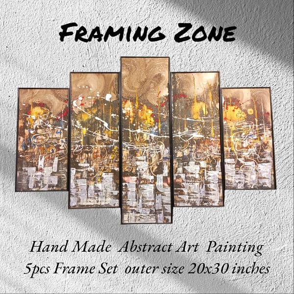 Scenery painting, Abstract art painting Hand-made 5pcs set wall Frame 13