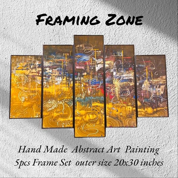 Scenery painting, Abstract art painting Hand-made 5pcs set wall Frame 14