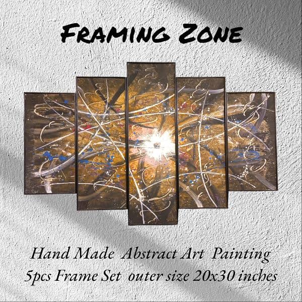 Scenery painting, Abstract art painting Hand-made 5pcs set wall Frame 15