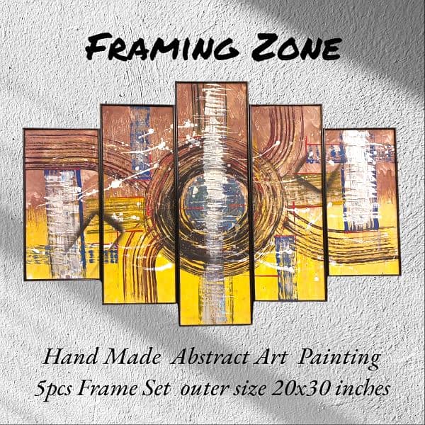 Scenery painting, Abstract art painting Hand-made 5pcs set wall Frame 16