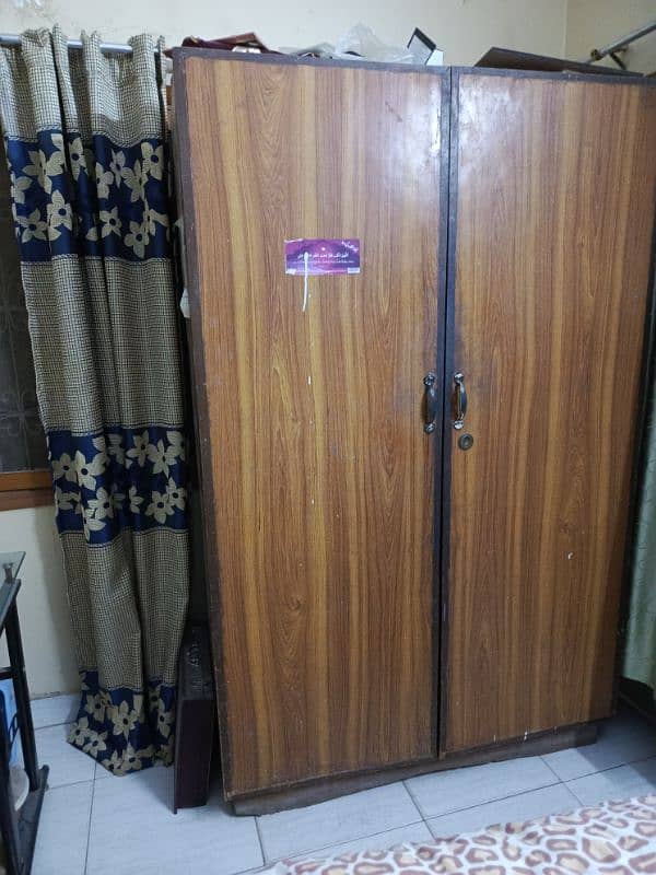 2 door wooden wardrobe ( almari) 0