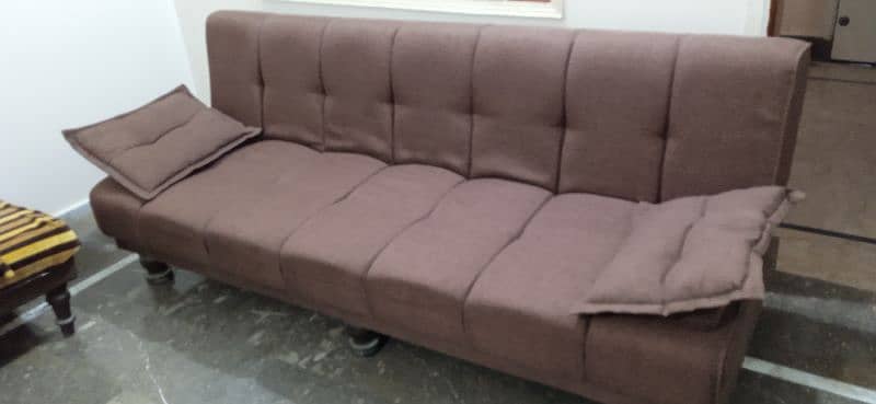 Sofa cum Bed with centre table and sethi 0