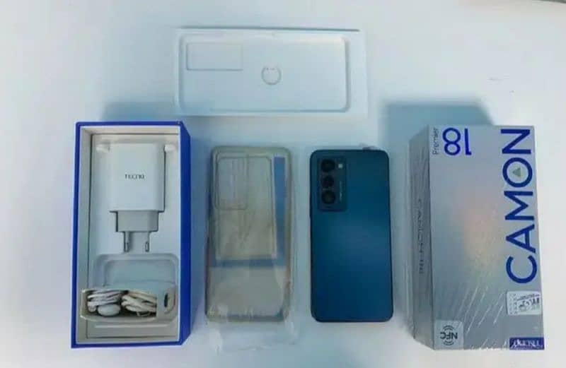 tecno camon 18 premier mobile 8 plus 256 full box 10 by 10 condition 0