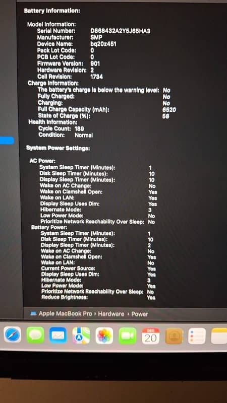 macbook pro 2018 10/9.5 i7 16/512gb best battery time 5