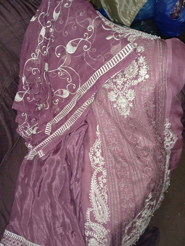 Pastel pink color with white embroidery 1