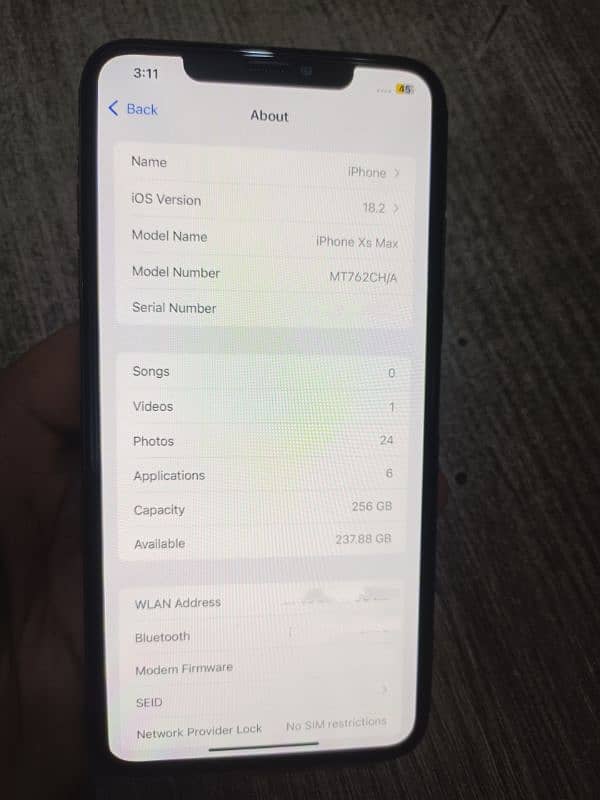 Iphone xs max 256GB Dual physical pta approved 11