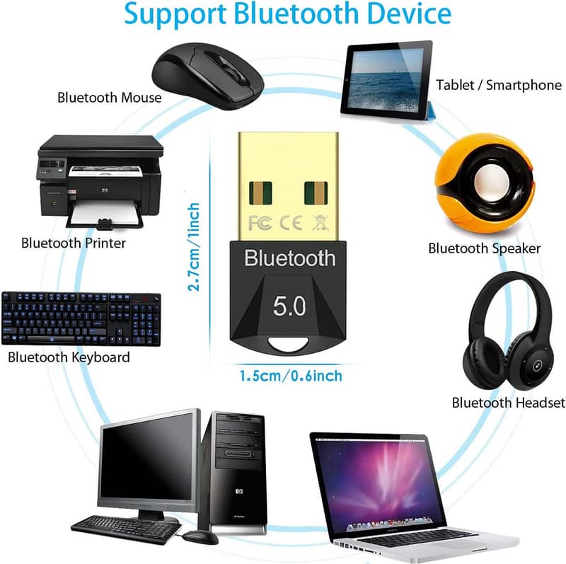 Wireless Bluetooth Audio Adapter with Aux Output, 3.5 mm, Built-in Mic 5