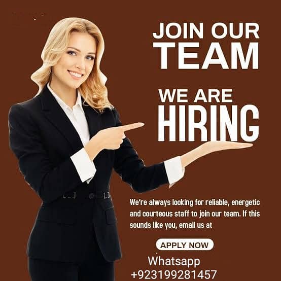 Looking for a fresh females staff in Lahore Branch 0