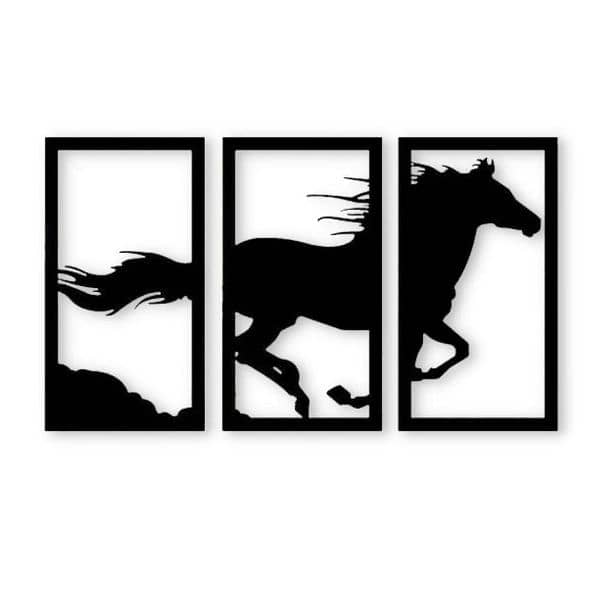 Three Panel Horse Frame, Wall Decor 1