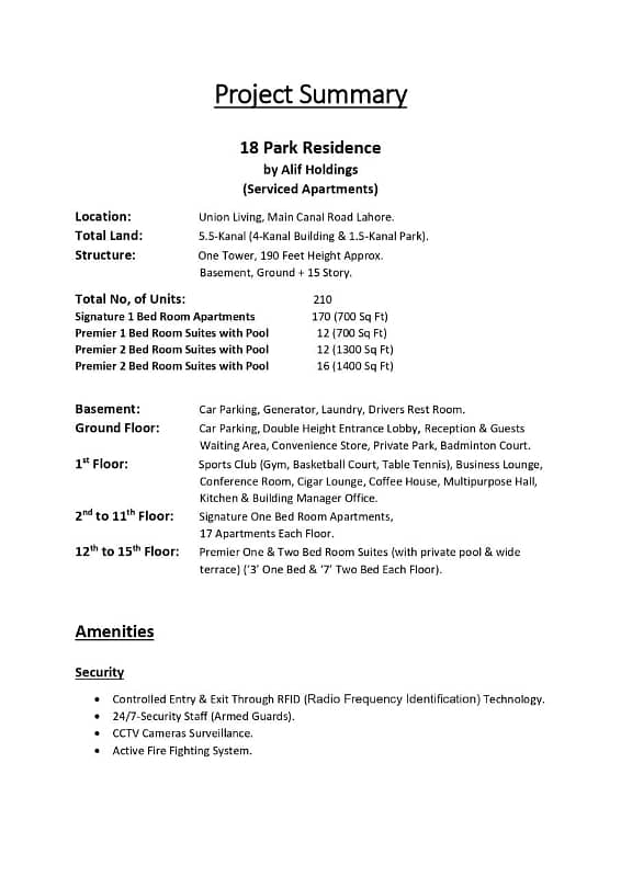 2 Bed Apartment (1300 Sq ft) For Sale On Easy Instalment In 18 Park Residence Union Living Lahore 19