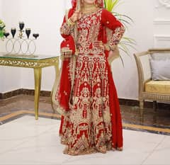 Red Bridal Lehnga with potli