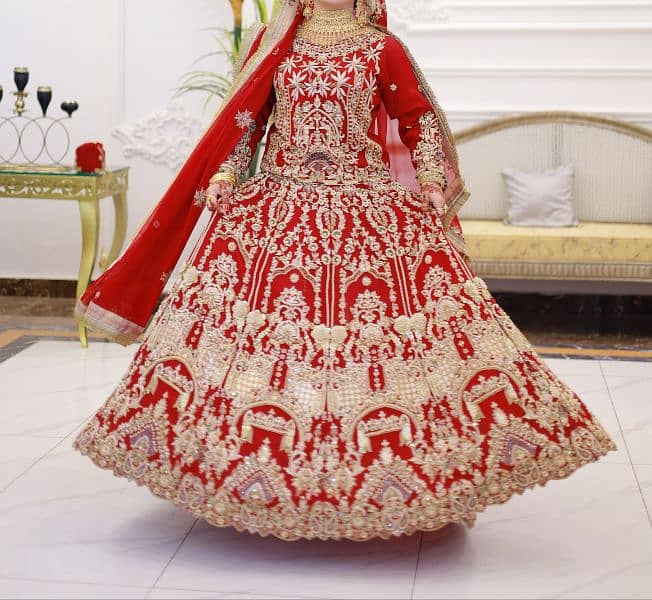 Red Bridal Lehnga with potli 1