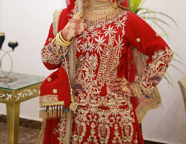 Red Bridal Lehnga with potli 2