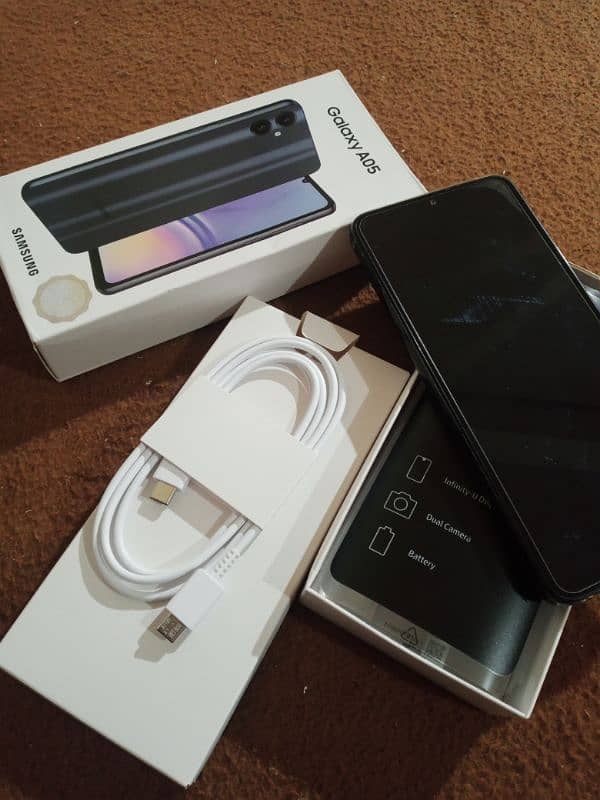 Samsung Galaxy A05 4 ram 128 storage. 11 month warranty mojood Hy. 1