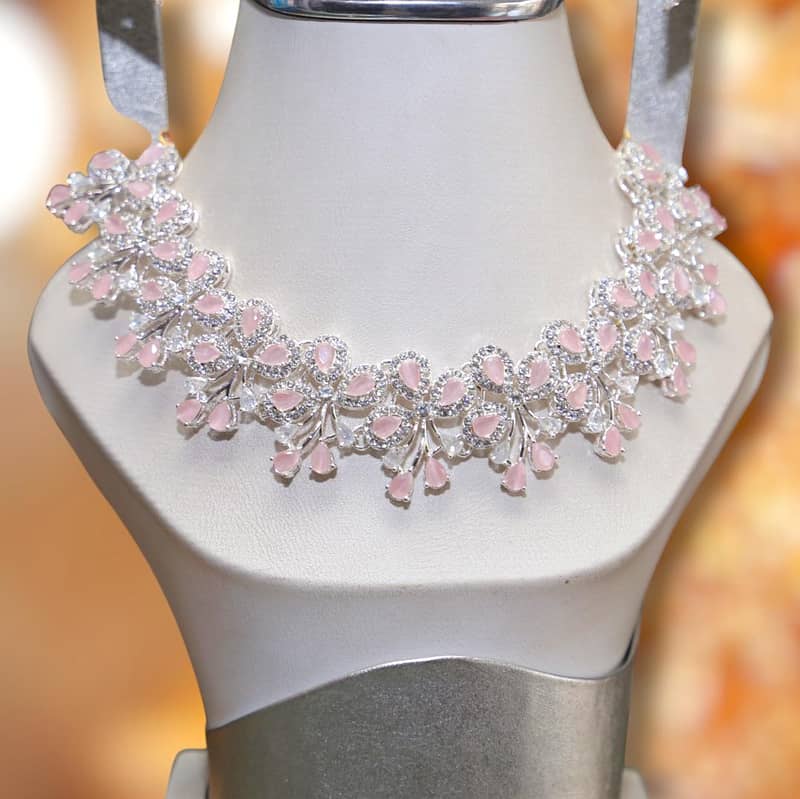 Bridal Silver Plated Zircon Necklace 1