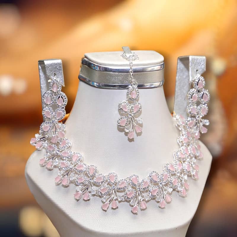 Bridal Silver Plated Zircon Necklace 2