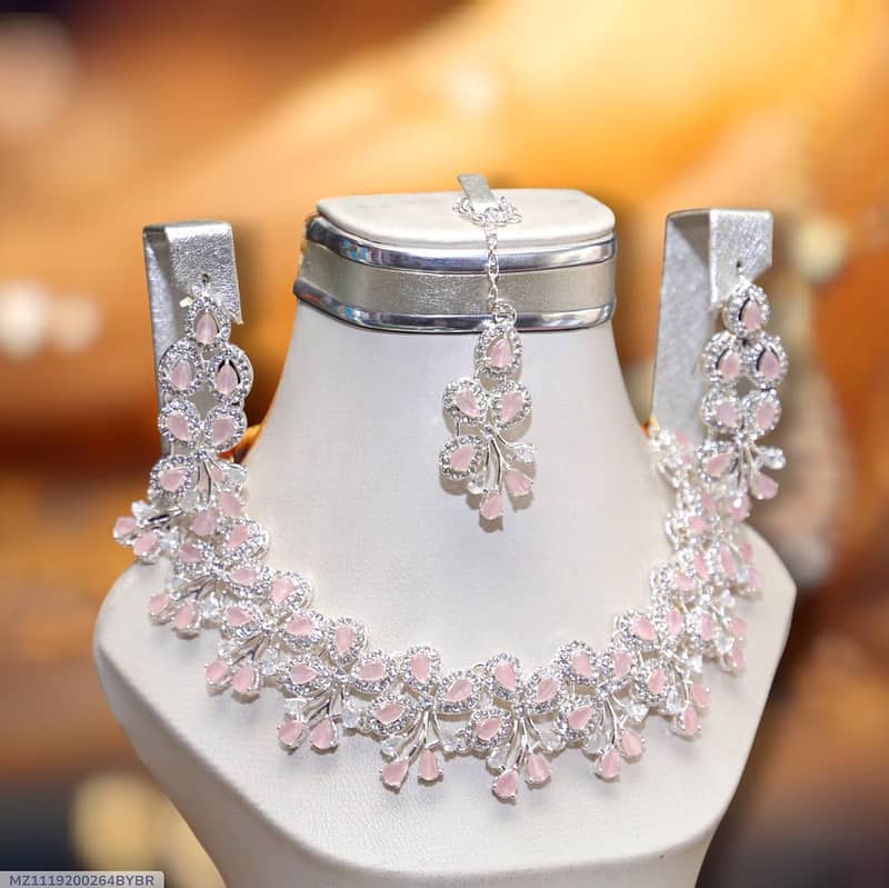 Bridal Silver Plated Zircon Necklace 3