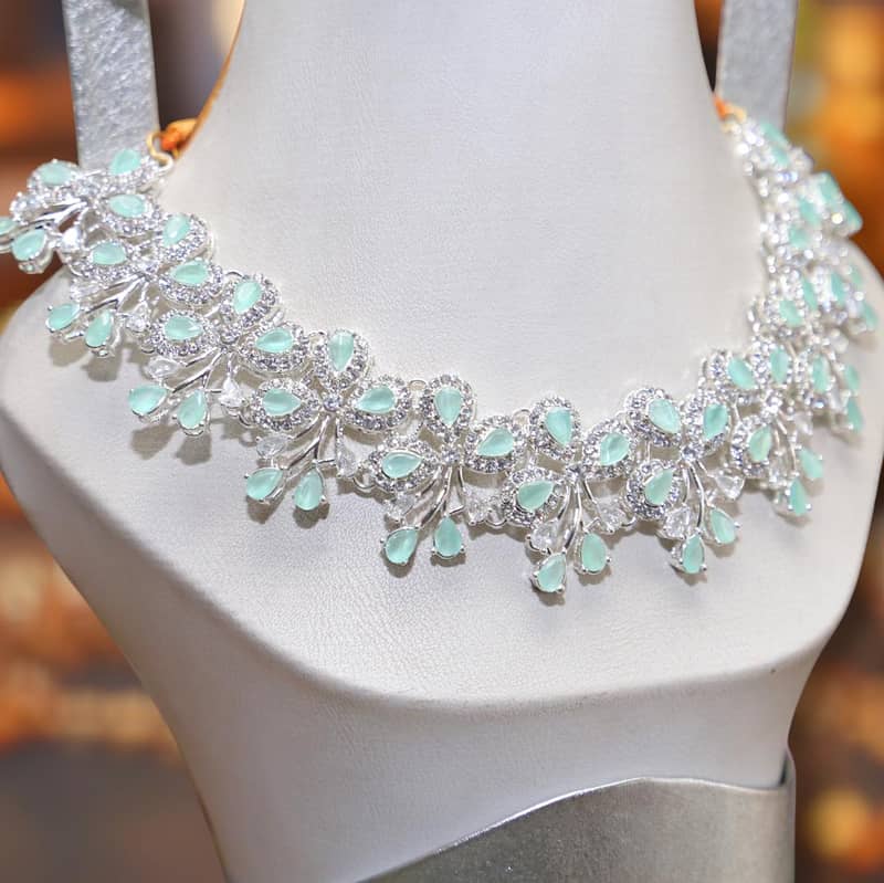 Bridal Silver Plated Zircon Necklace 5