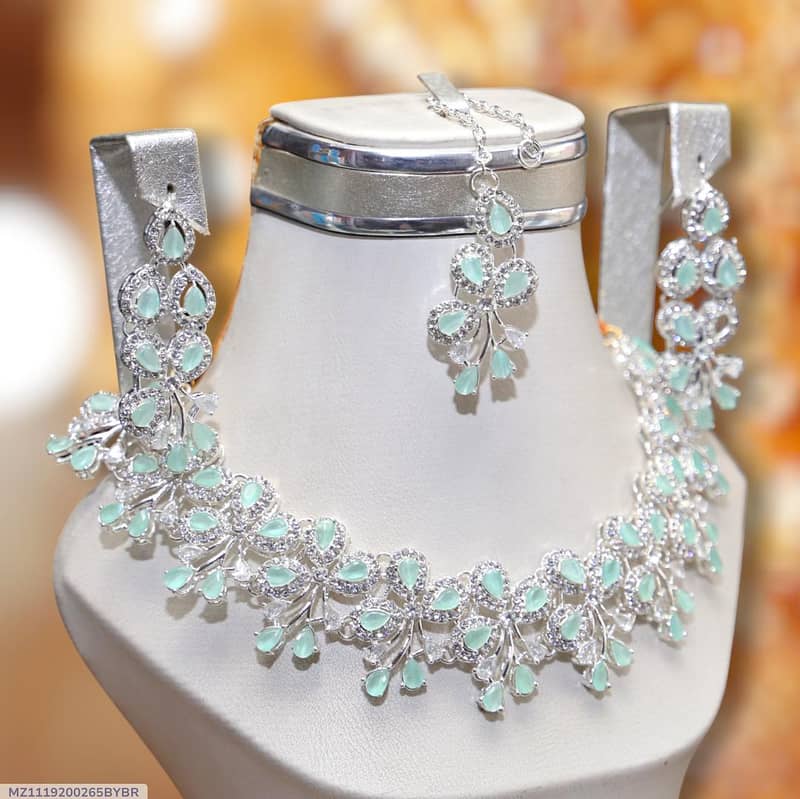 Bridal Silver Plated Zircon Necklace 6