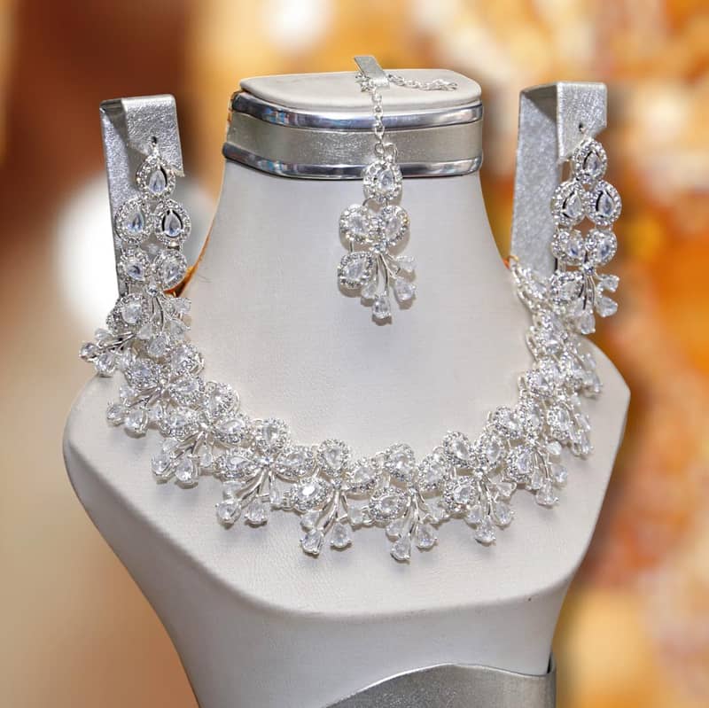 Bridal Silver Plated Zircon Necklace 8