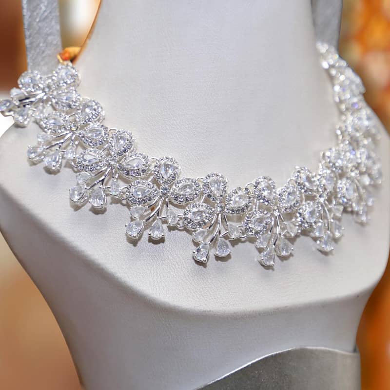 Bridal Silver Plated Zircon Necklace 9