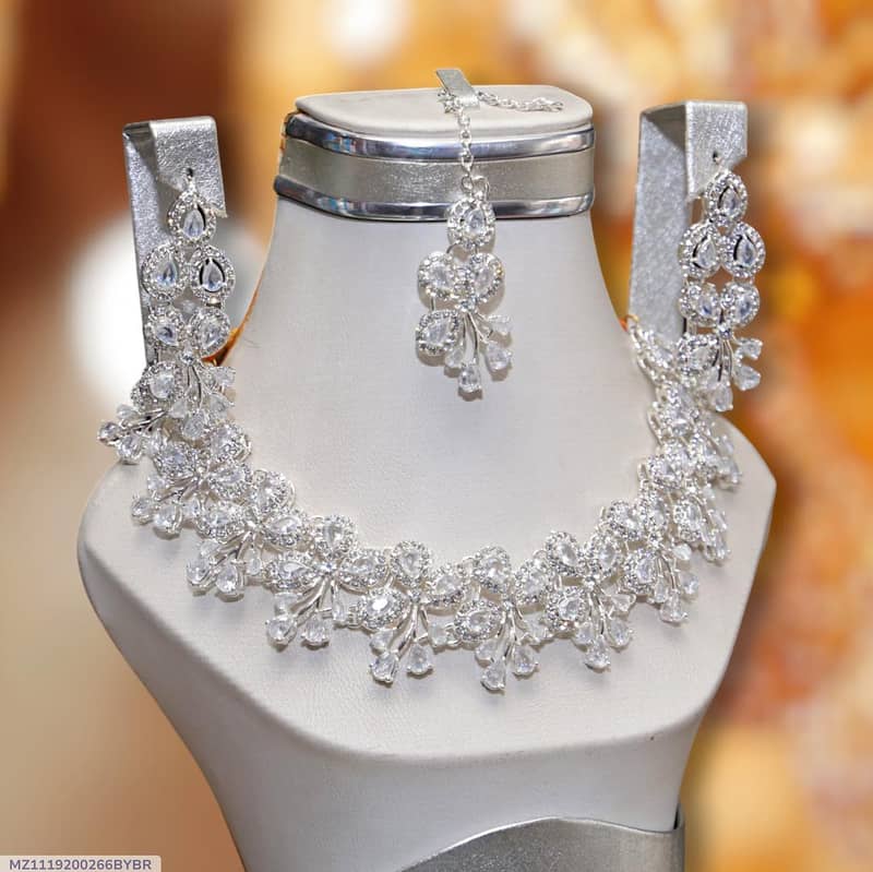 Bridal Silver Plated Zircon Necklace 10