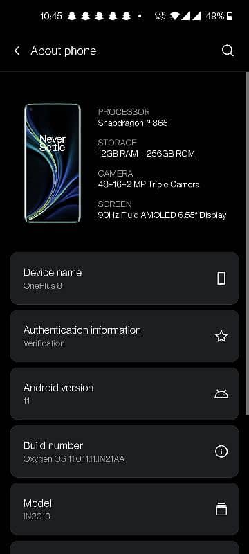 Oneplus 8 12/256 GLOBAL DUAL SIM 3