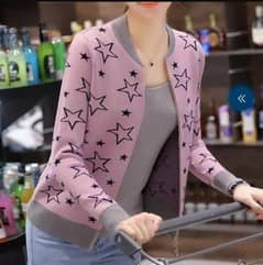 Chic Pink Fleece Jacket . 1 Pc Stitched women jacket