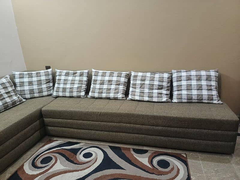 L Shape Sofa 7 seater with big cushions 1