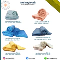 Bath Towels, 100 % Cotton Terry Yarn, 510 - 550 GSM