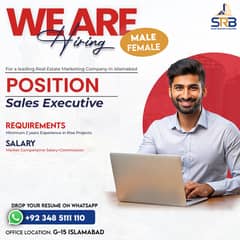 Experienced Male/Female Sales Executive Required