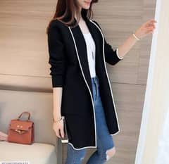 1 pcs Women Stitched Fleece Plain Label Coat