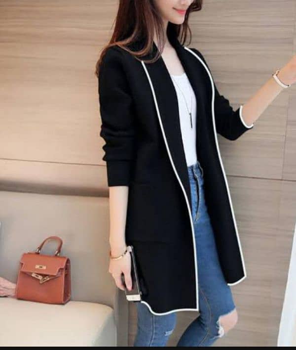 Women Stitched Fleece Plain Label Coat 2