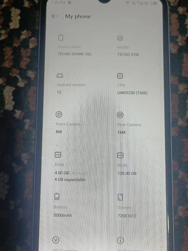Tecno 10 c 4 128 for sale 6