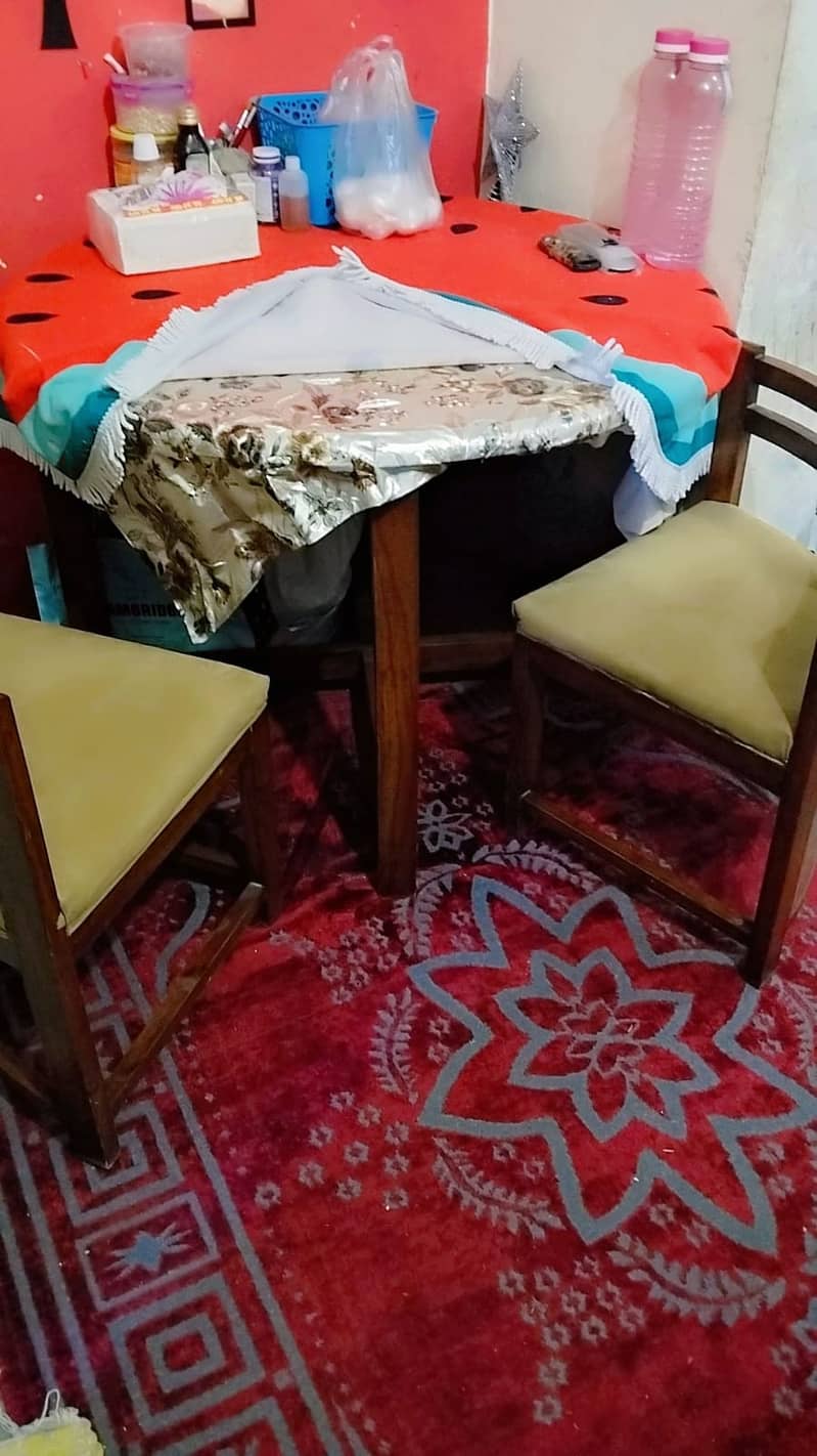 Table / Marble top Center table with drawers / Dining table 4 chairs 5