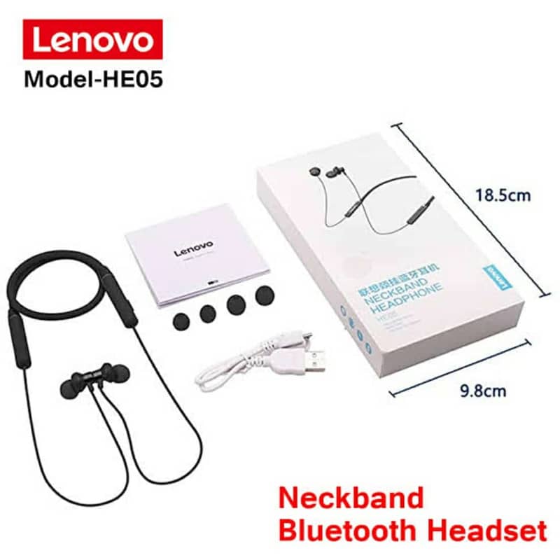 Lenovo Wireless Earbuds Neckband HE05 2