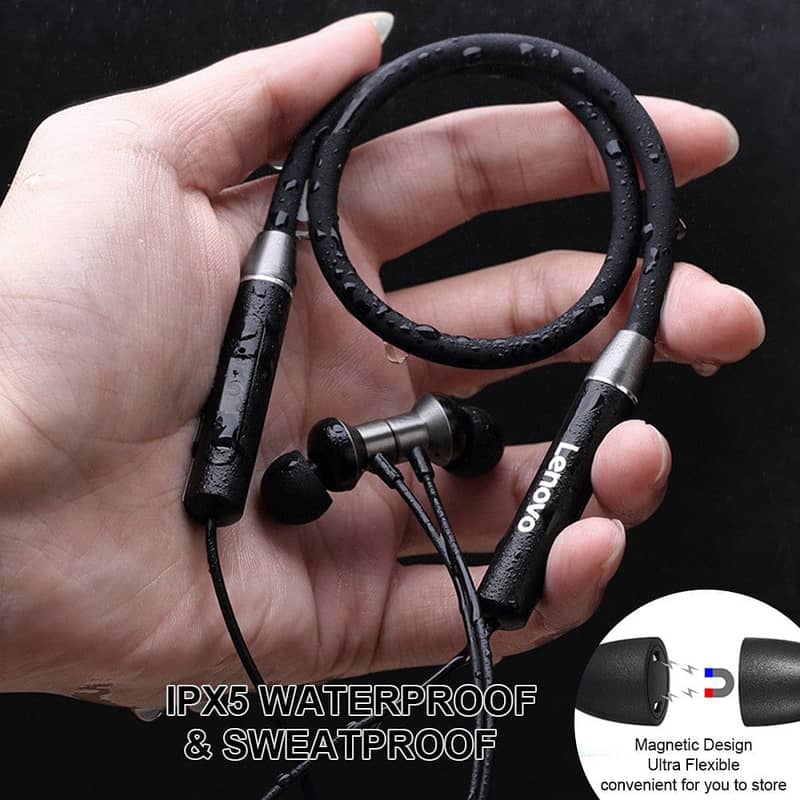 Lenovo Wireless Earbuds Neckband HE05 3