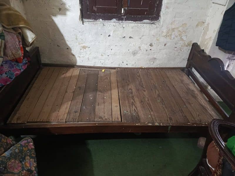 Wooden single bed with high built quality used for sale 5