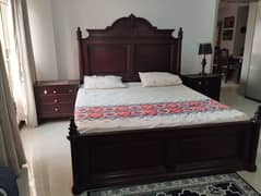 Original Chinioti wooden bed | double bed | side table