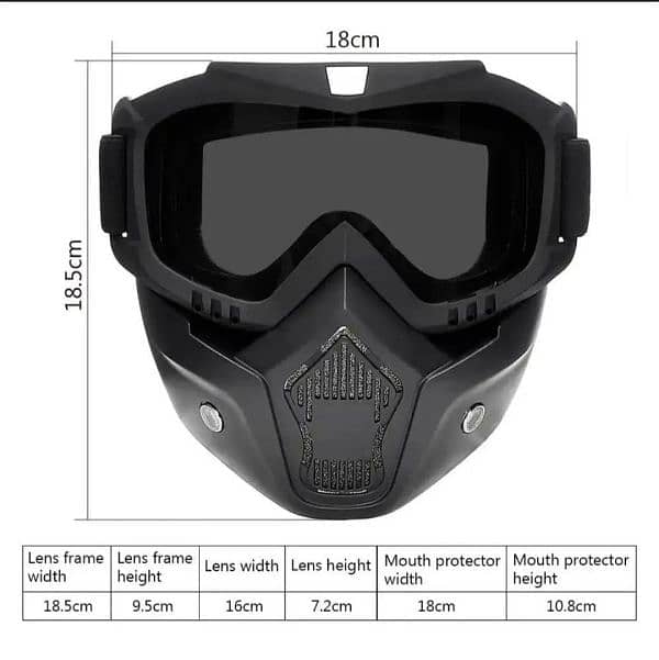 Motorcycle dust proof Hamlet+Glasses (Available for delivery) 5