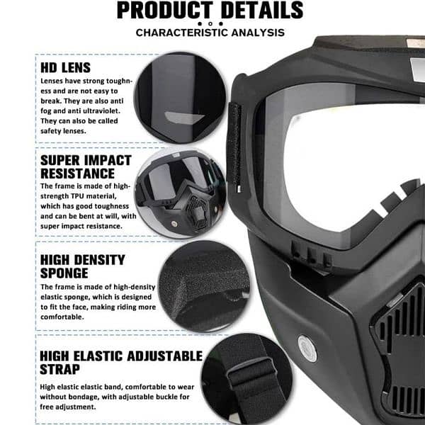 Motorcycle dust proof Hamlet+Glasses (Available for delivery) 6