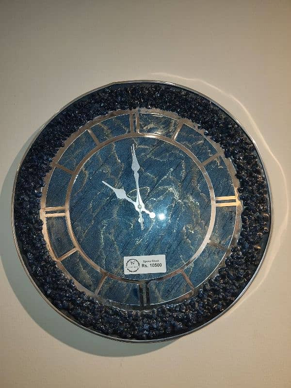 Mdf epoxy art Wall Clock 0