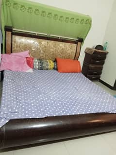 Bed, Mattress, Side Tables, Dressing table