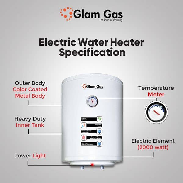 Glam Gas Electric Heater EWH-10 1