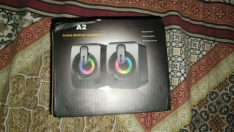 A2 mini active desktop speakers with rgb lights 0