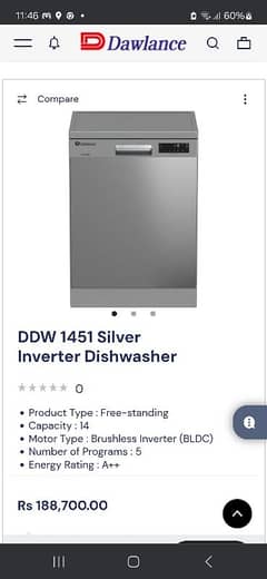 Brand new Dawlance dish washer with warranty