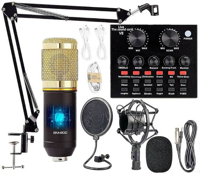 BM800+V8S Condenser Mic with V800+ v8s Live USB Mixer Sound Card 1