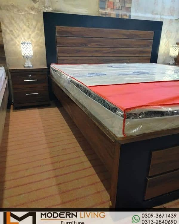 King size bed with 2 side tables best quality in your choice 15