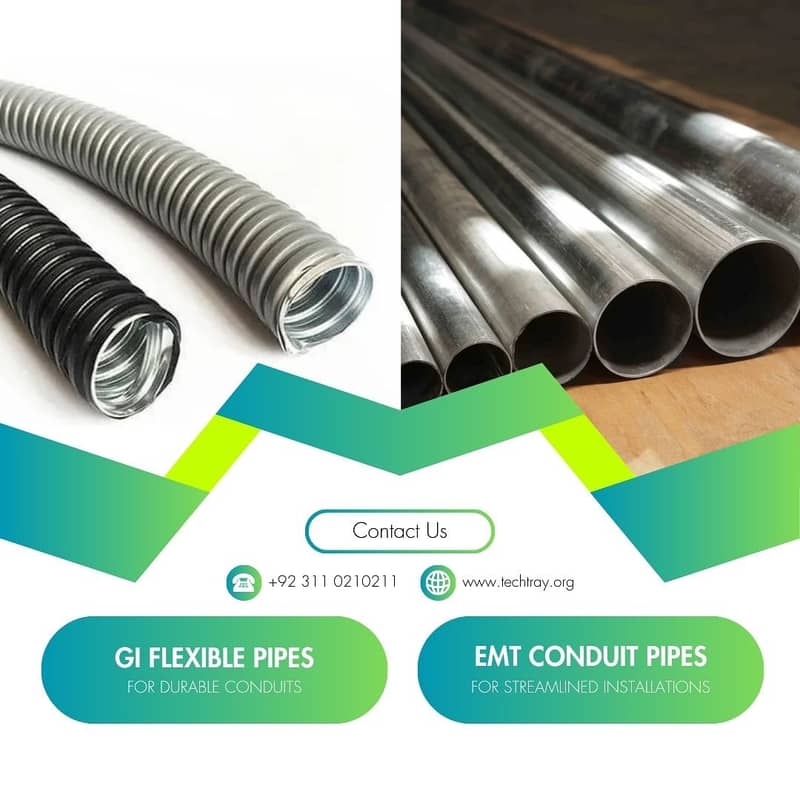 GI Flexible Pipes | EMT Conduit Pipes | Pipes and Accessories 0