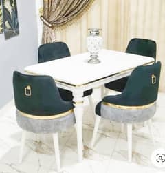 wooden dining set/6 seater luxury dining/marble top table/wooden chai